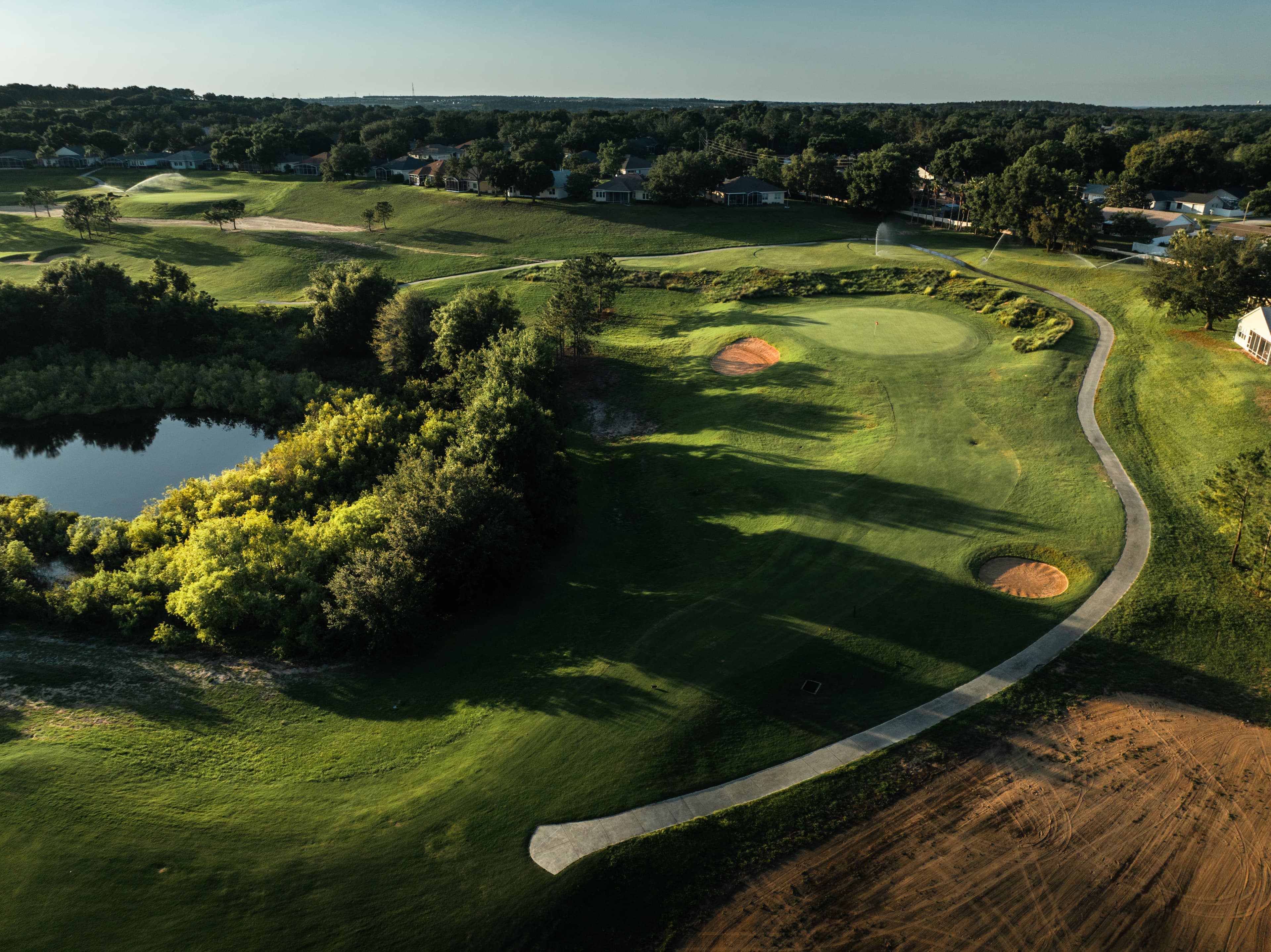 Aerial view of Clermont National fairways